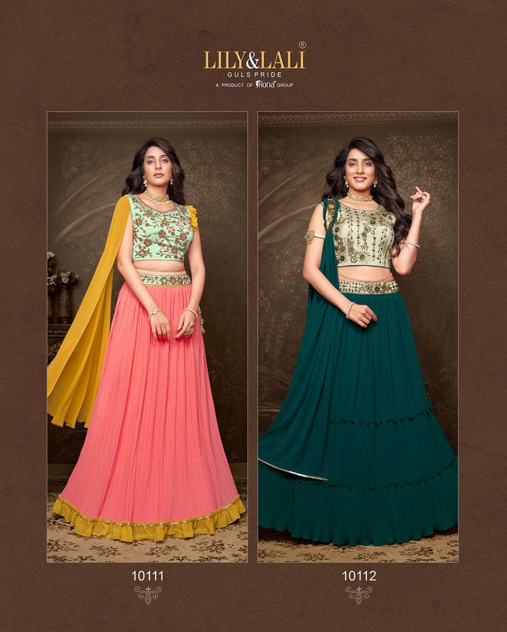 Lily And Lali-tyohar-georgette-handwork-choli-cups-with-inner-georgette-fancy-skirt-attached-dupatta-With Choli-2 Designs-Index2